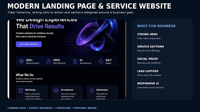build a modern business website or landing page