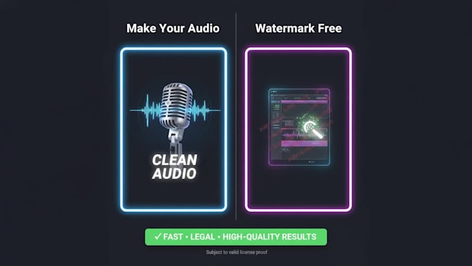 clean the watermark from your audiojungle music
