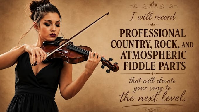 record professional country, rock and atmospheric fiddle for your song