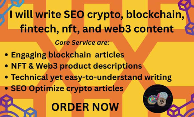 write SEO crypto, blockchain, fintech, nft, and web3 content