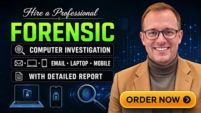 do forensic computer investigation on email, laptop and mobile with report
