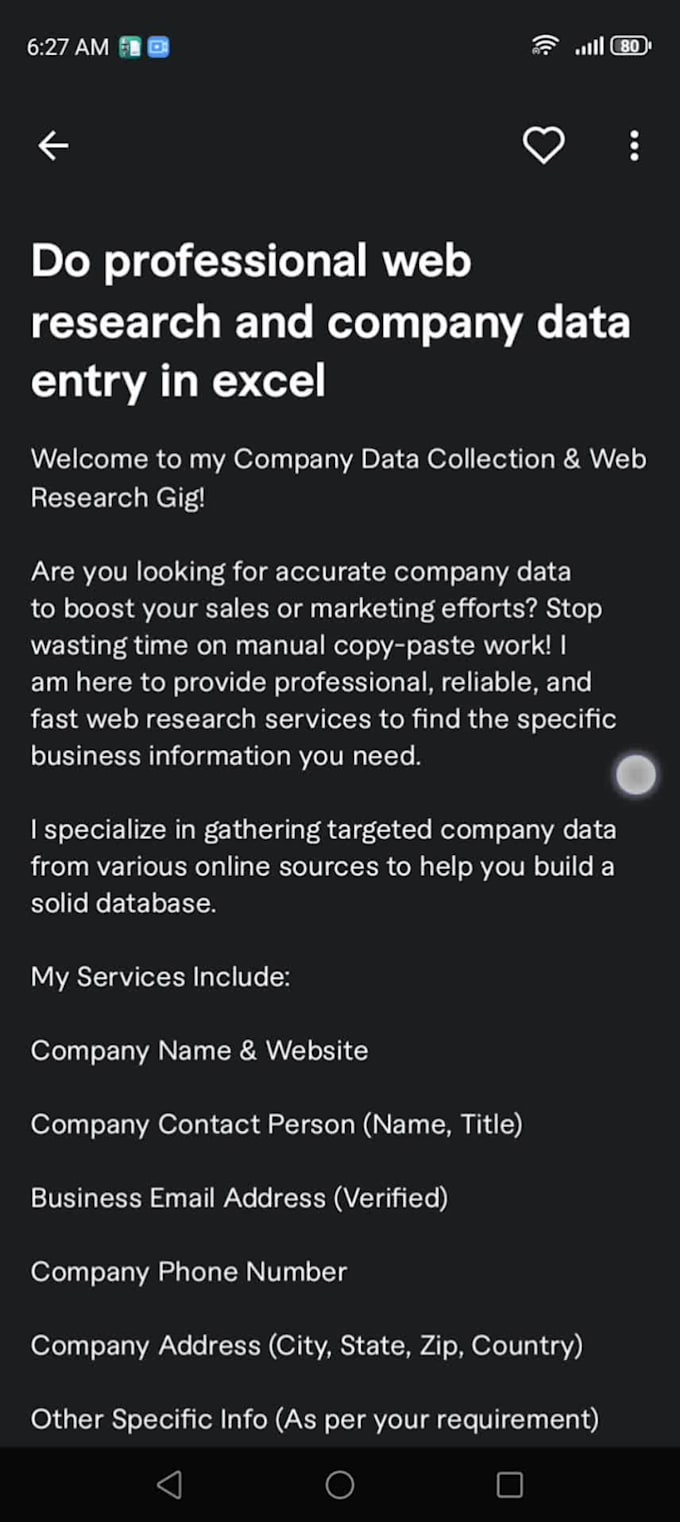 do professional web research, data entry and excel work