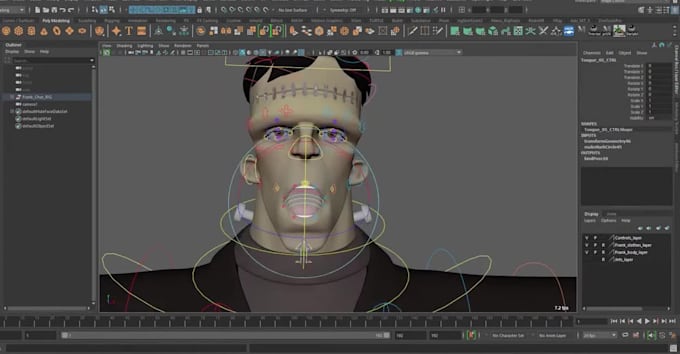 animaze 3d character rigging,avatar,ikfk control,morph targets,bipd houdini rig