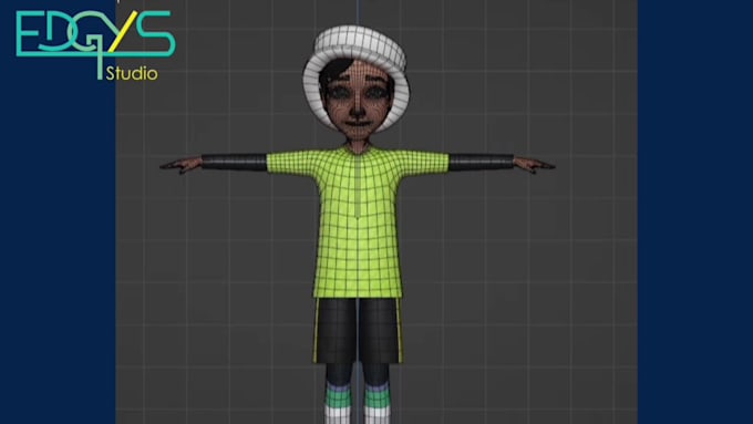 do 3d character modeling, stylized model for game animation
