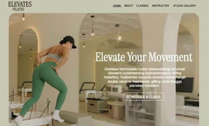 design squarespace pilates studio website yoga website with acuity booking