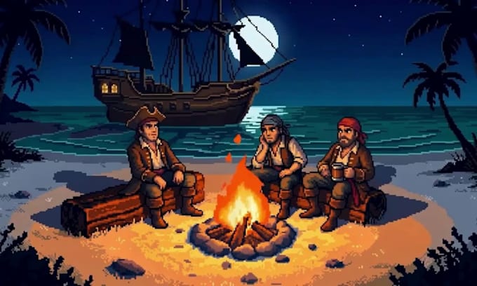 do pixel loop animation, pixel background, tileset, pixel art scene design