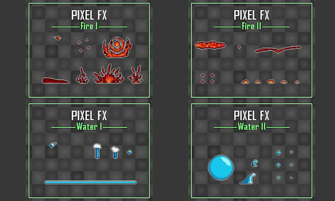 create pixel art vfx magic effects spell animation particle effect game assets