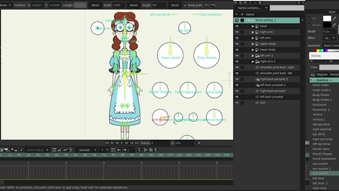 create advanced moho rig with smooth 360 character rotation