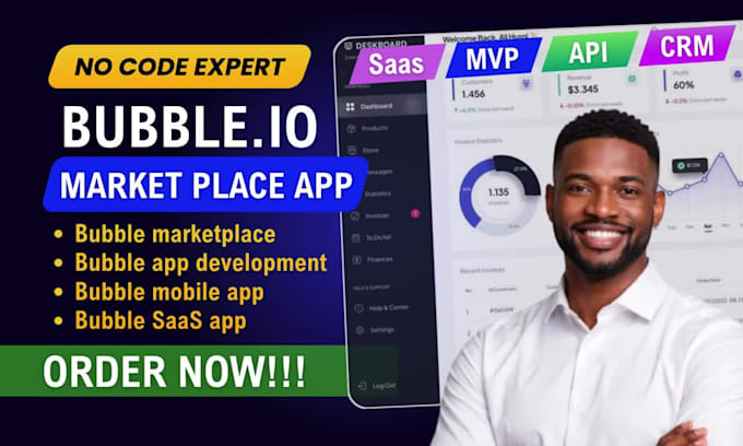 develop a bubble io saas, mvp, or marketplace web app
