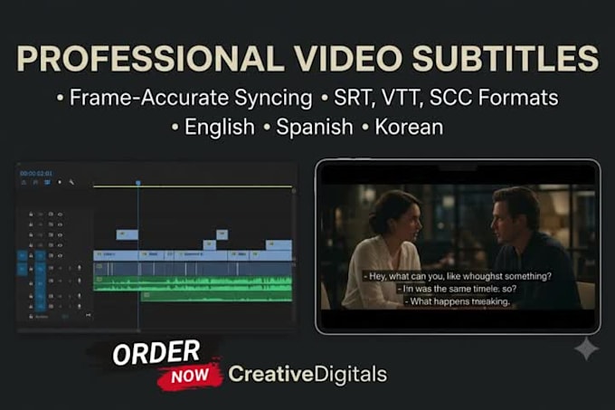 provide professional video subtitling and captions in srt vtt