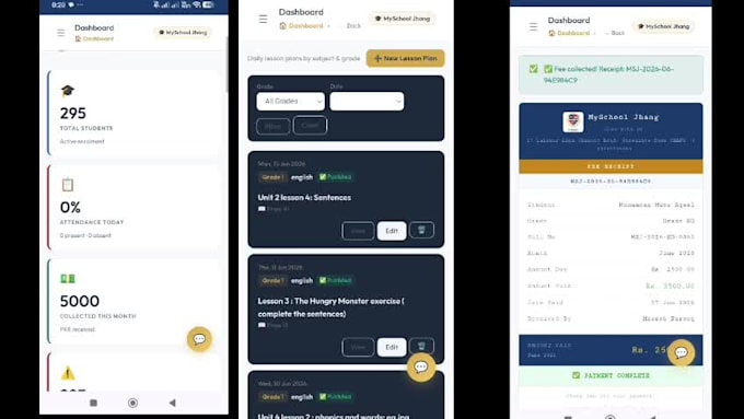 build a complete school erp system using django and react