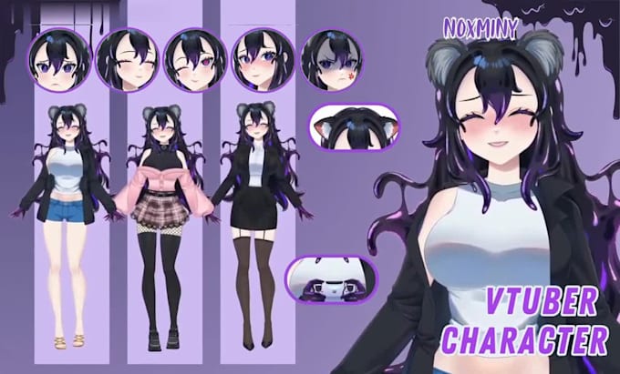 draw live2d vtuber model live 2d vtuber avatar vtuber rigging vtuber commission