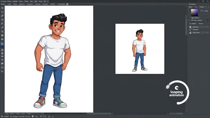 animate and loop your 2d character, art, or background image