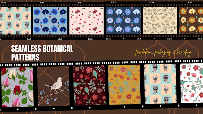illustrate a seamless botanical pattern for fabric, packaging or brand