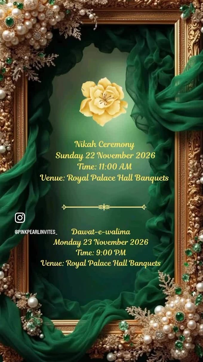 design luxury nikkah invitation card