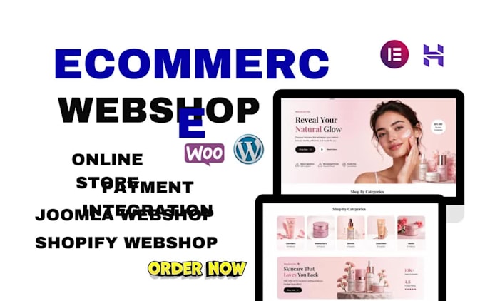 build develop wordpress ecommerce website, woocommerce webshop shopify website