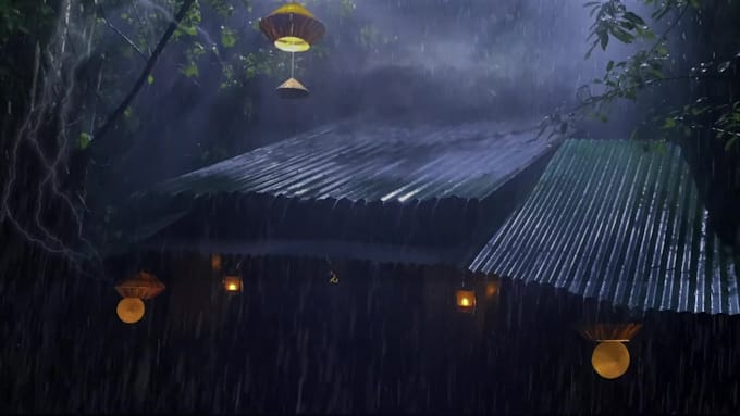 create meditation rain video with natural sound