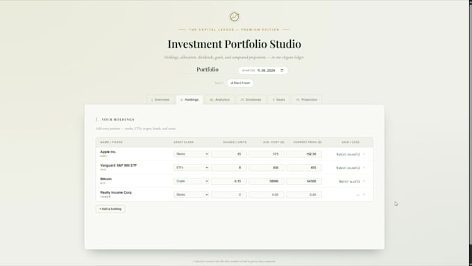 design and develop a custom financial web app