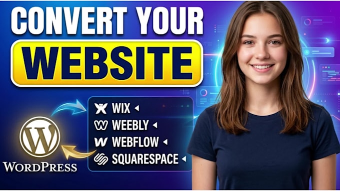 convert clone or transfer wix, weebly, webflow, squarespace to wordpress website