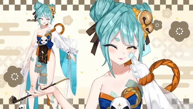 design and rig live2d vtuber model, live2d vtuber rigging, vtuber model, live2d