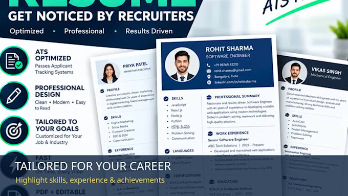 create a professional ats friendly resume or CV
