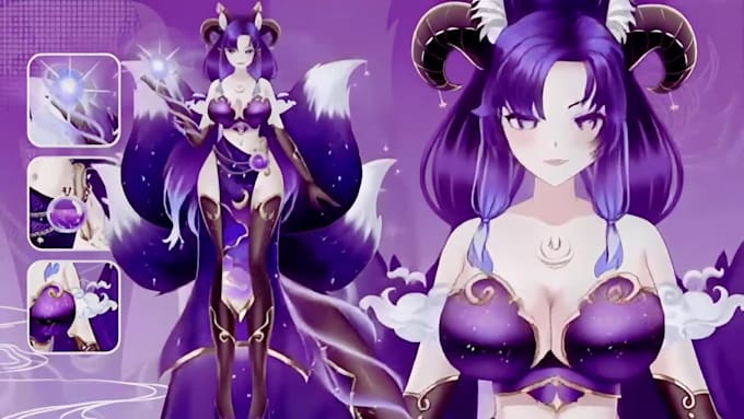 live 2d vtuber model, custom vtuber, vtuber design, furry vtuber, vtuber model