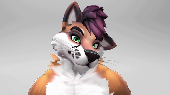 create furry vrchat avatar with face tracking pc quest compatible unity model