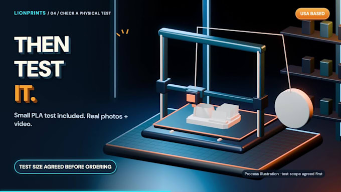 design or repair 3d models with real test prints and photo proof in the USA