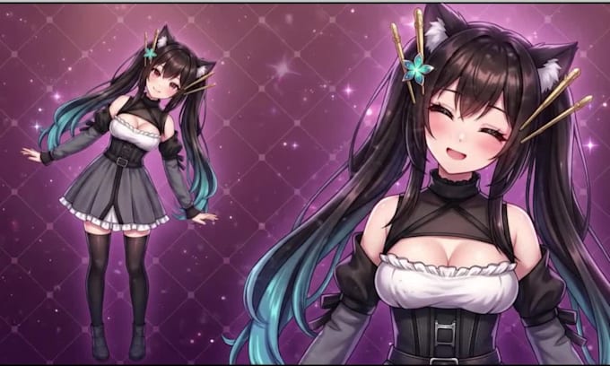 create custom 2d vtuber model for live2d, vtube studio and streaming