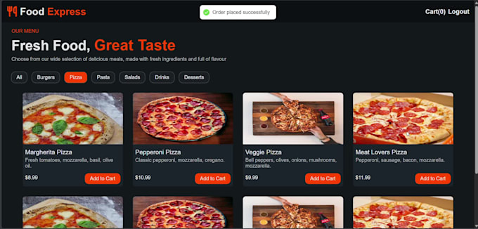 build a modern responsive restaurant website using react