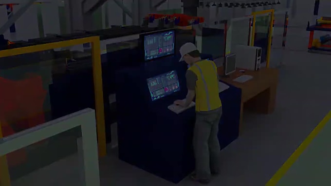 create 3d factory process animation and production line visualization
