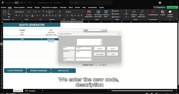 build a custom vba quote generator app in excel