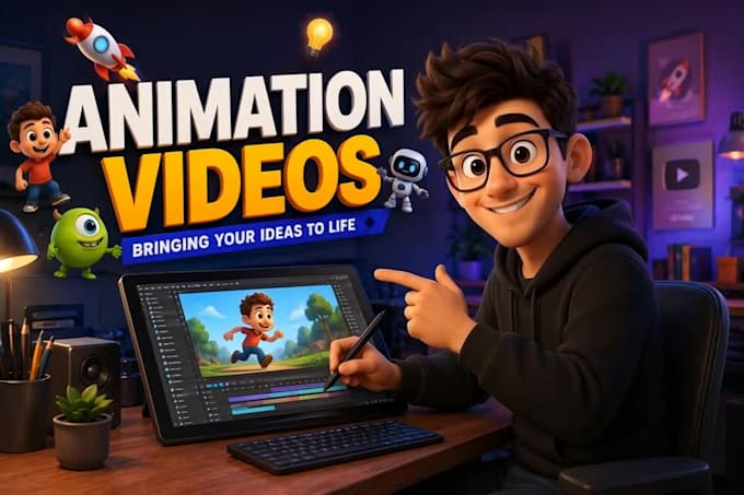 create professional ai animated videos and 2d 3d animations