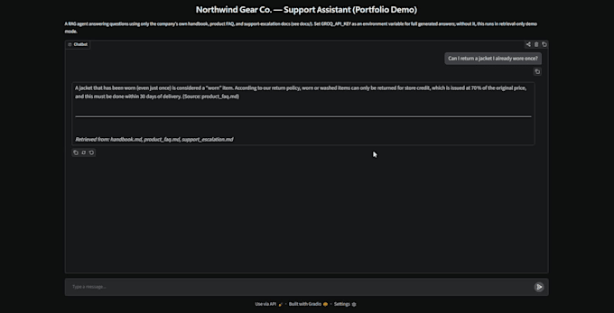 make a support chatbot that answers from company documents