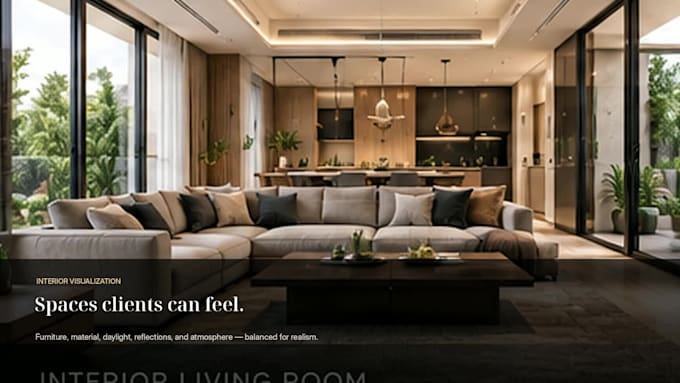 create hyper realistic 3d architectural visualization interior and exterior