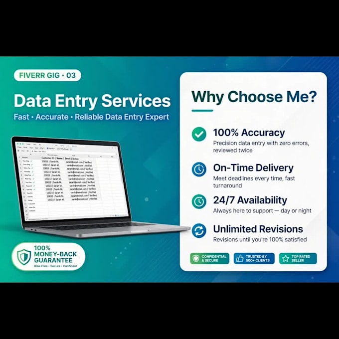 do excel data entry, pdf conversion, typing