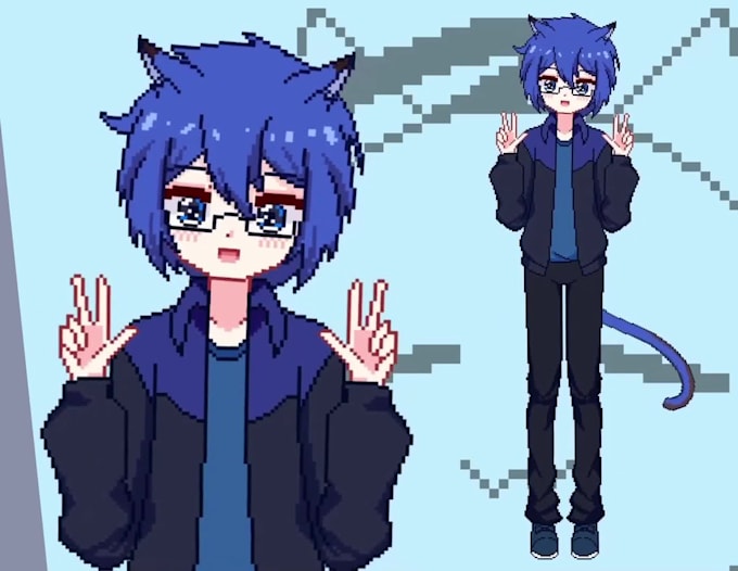 draw rig live2d pixel art vtuber model avatar animated chibi pixel live2d vtuber