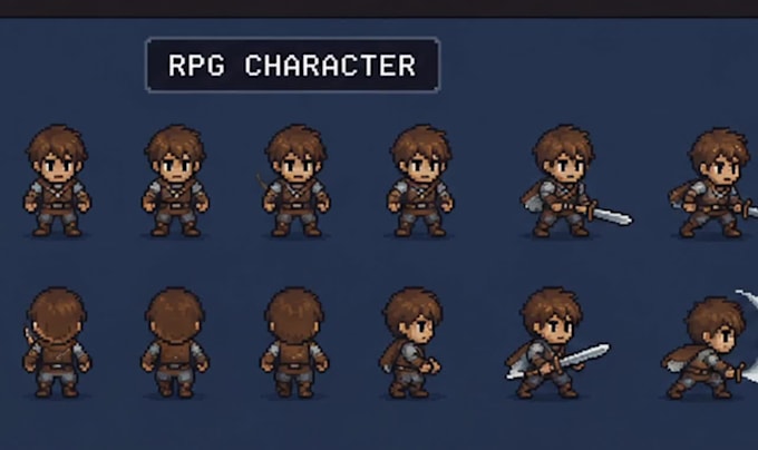pixel art animation 2d pixel art character 8bit 16bit 32bit for game character