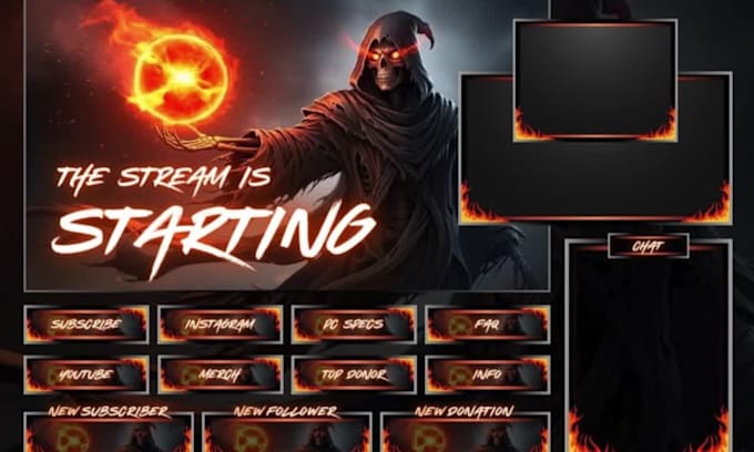 design animated twitch stream overlay