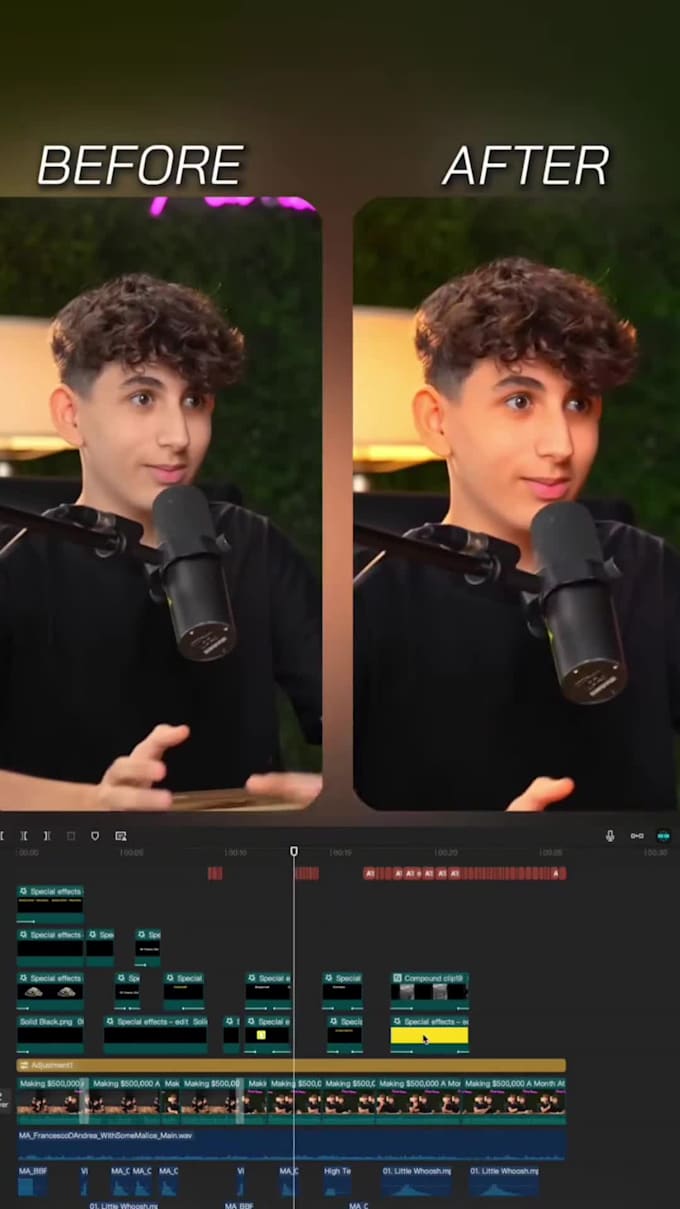 edit tiktok and youtube shorts with strong hook