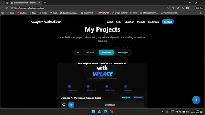 create a professional portfolio for you