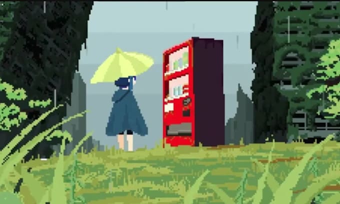create pixel art background animation loop pixel environment scene animated gif