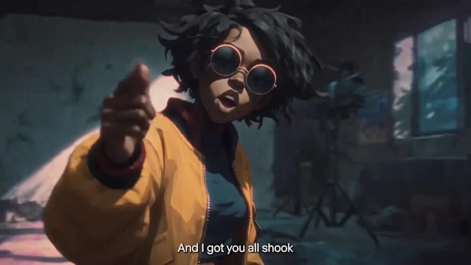 create ai anime rap music video with consistent characters
