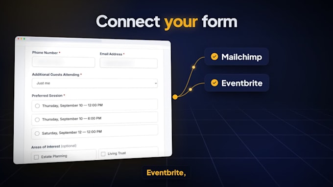 design a professional event registration landing page