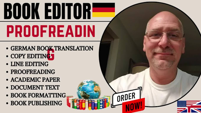manually proofread, copy , line edit your german book, novel and document text
