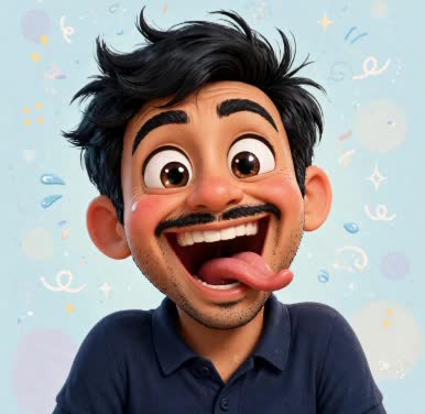 design 3d funny portrait of the same young man