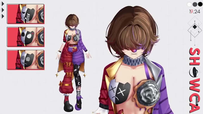 design live2d vtuber model, vtuber rigging, 2d vtuber model, vtuber commission