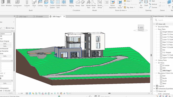 draft floor plans, sections, elevations in revit