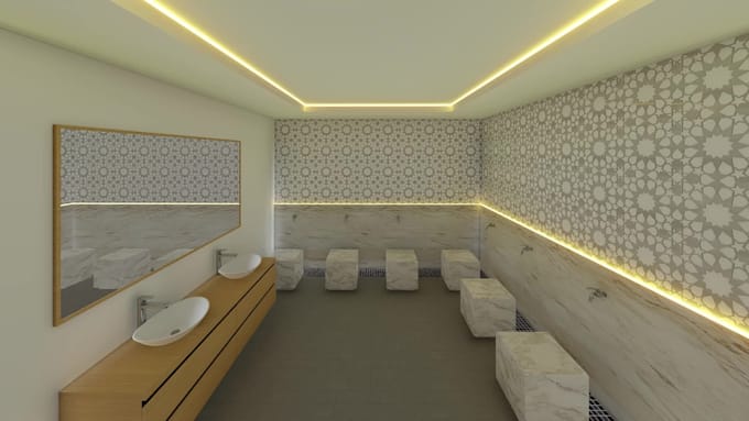 design mosque or islamic interior with realistic 3d rendering