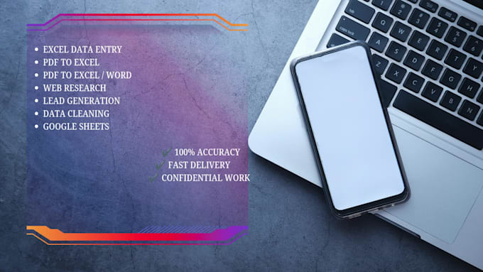 do data entry, web research, PDF to excel, excel data entry